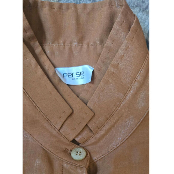 Per Se Italian Shimmer Linen Blouse Ladies Pre- Loved Size Ladies 8 - Picture 8 of 10